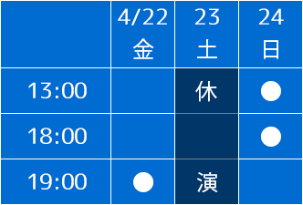 大阪公演スケジュール